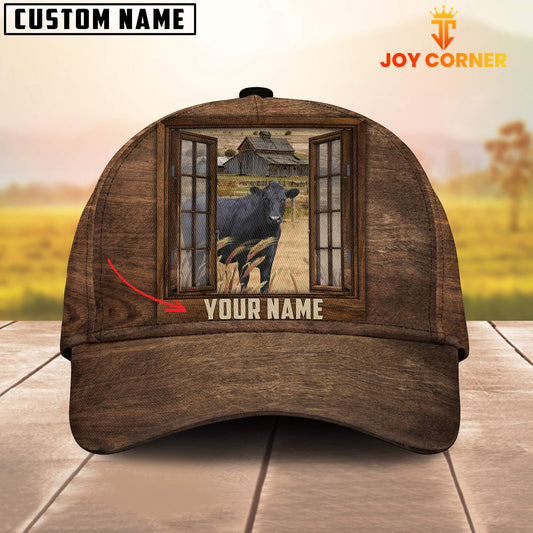 Joycorners Custom Name Black Angus Window Brown Cap