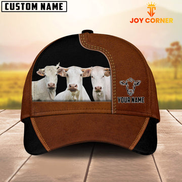 Joycorners Charolais Black Brown Farm Customized Name Cap