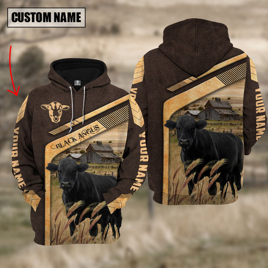 Joycorners Black Angus On The Meadow Custom Name Hoodie