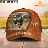 Joycorners Holstein Customized Name Brown Leather Pattern Cap