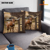 Joycorners Texas Longhorn Custom Name Leather Pattern Pillow Case