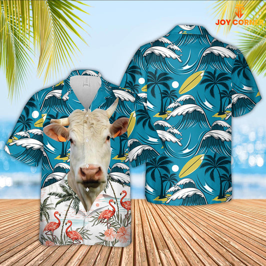 Joycorners Charolais Funny Hawaiian Shirt