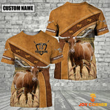 Joycorner Custom Name Texas Longhorn Pattern T-Shirt