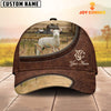 Joycorners Lambs On The Farm Customized Name Leather Pattern Cap