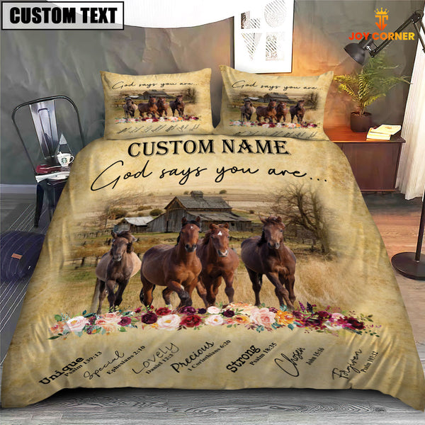 Joycorners Horse God Says You Are Custom Name Bedding Set