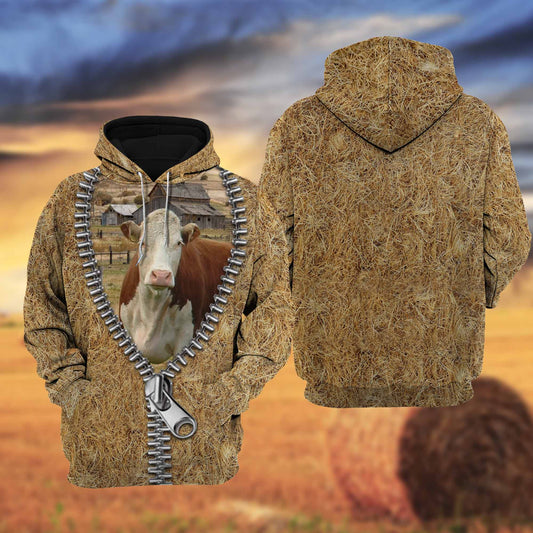Joycorners Farm Hereford Cattle Hoodie