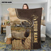 Joycorners Personalized Name Elk Leather Pattern Blanket