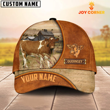 Joycorners Custom Name Guernsey Leather Pattern Cap