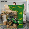 Joycorners Tractor Green Farming Blanket Custom Name