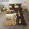 Joycorners Charolais No Horn Custom Text Leather Pattern Bedding Set