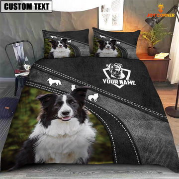 Joy Corners Border Collie Pattern Customized Name 3D Bedding Set