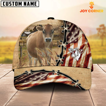 Joycorners Jersey American Flag Custom Name Retro Cap