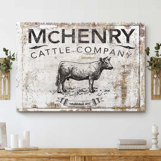 Joycorners Custom Text Charolais Cattle Canvas