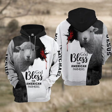 Joycorners Custom Name Sheep 3D JESUS Blessing Hoodie