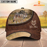 Joycorners Coyotes On The Farm Customized Name Leather Pattern Cap