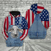 Joycorners Brahman Cattle US Flag Farm Personalized 3D Hoodie