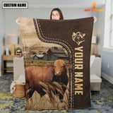 Joycorners Personalized Name Droughtmaster Leather Pattern Blanket
