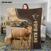 Joycorners Personalized Name Limousin Leather Pattern Blanket