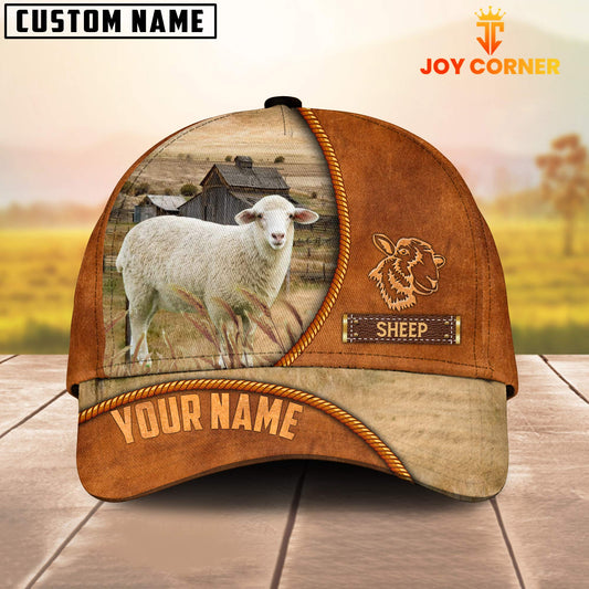 Joycorners Custom Name Sheep Leather Pattern Cap