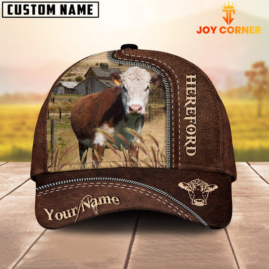 Joycorners Hereford Customized Name Leather Pattern Cap