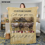 God Says You Are - Joycorners Personalized Name Brown Swiss Blanket