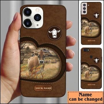 Joycorners Jersey Leather Pattern Custom Name Phone Case - Samsung