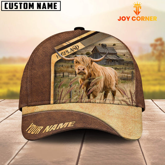 Joycorners Highland Cattle Customized Name Brown Farm Cap