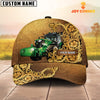 Joycorners Tractor Pattern Customized Name 3D Yellow Cap