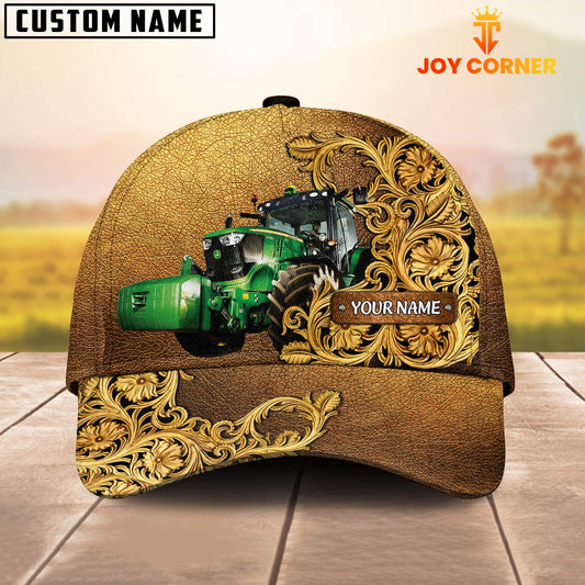 Joycorners Tractor Pattern Customized Name 3D Yellow Cap