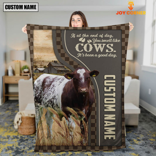 Joycorners Personalized Name Shorthorn A Good Day Blanket