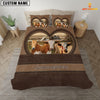 Joycorners Texas Longhorn In Heart Custom Name Bedding Set