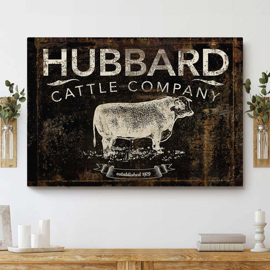 Joycorners Custom Text Hereford Cattle Canvas