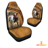 Joycorners Shorthorn Pattern Customized Name 3D Car Seat Cover Set (2PCS)