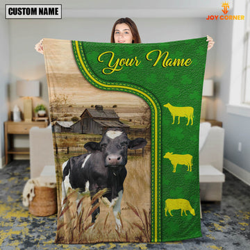 Joycorners Holstein Green Farming Blanket Custom Name