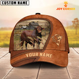 Joycorners Beefmaster Customized Name Brown Leather Pattern Cap