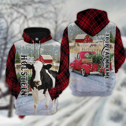 Joycorners Holstein Cattle Christmas 3D Hoodie
