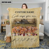 God Says You Are - Joycorners Personalized Name Pig Brown Blanket
