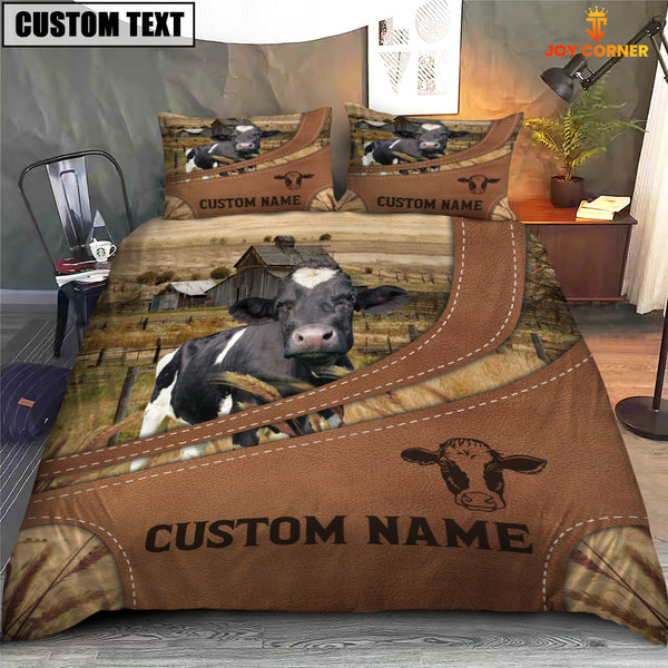Joycorners Custom Name Holstein On Farm Bedding Set