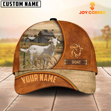 Joycorners Custom Name Goat Leather Pattern Cap