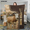 Joycorners Personalized Name Simmental Leather Pattern Blanket