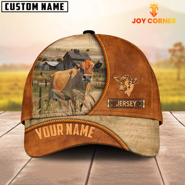 Joycorners Custom Name Jersey Leather Pattern Cap TT9