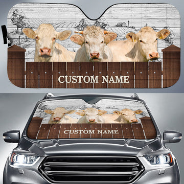 Joycorners Charolais Farming Custom Name 3D Sun Shade