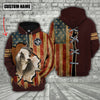 Joycorners Brahman US Flag Retro Personalized 3D Hoodie