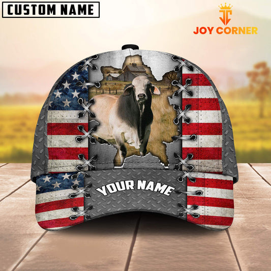 Joycorners Brahman Customized Name US Flag Cap