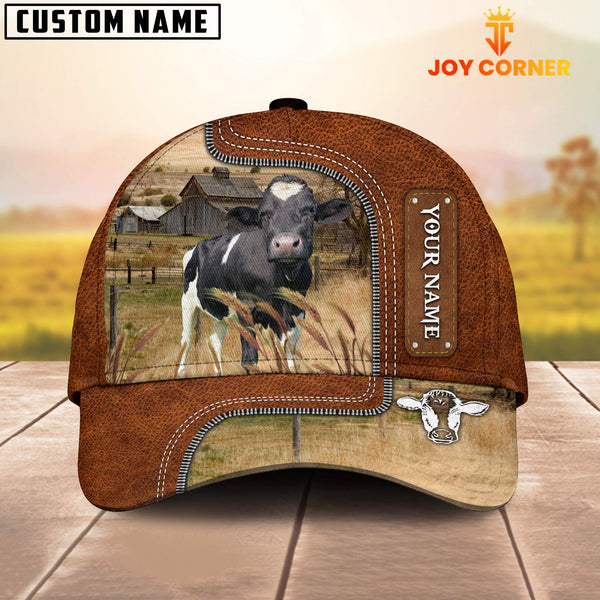 Joycorners Custom Name Holstein Cattle Cap On The Meadow