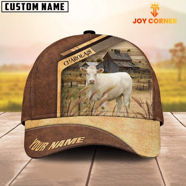 Joycorners Charolais No Horn Customized Name Brown Farm Cap