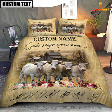 Joycorners Charolais God Says You Are Custom Name Bedding Set