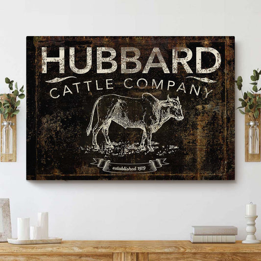 Joycorners Custom Text Brahman Cattle Canvas