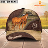 Joycorners Horse On The Farm Customized Name 3D Brown Cap