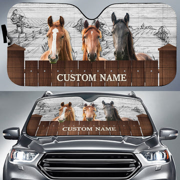 Joycorners Horse Farming Custom Name 3D Sun Shade